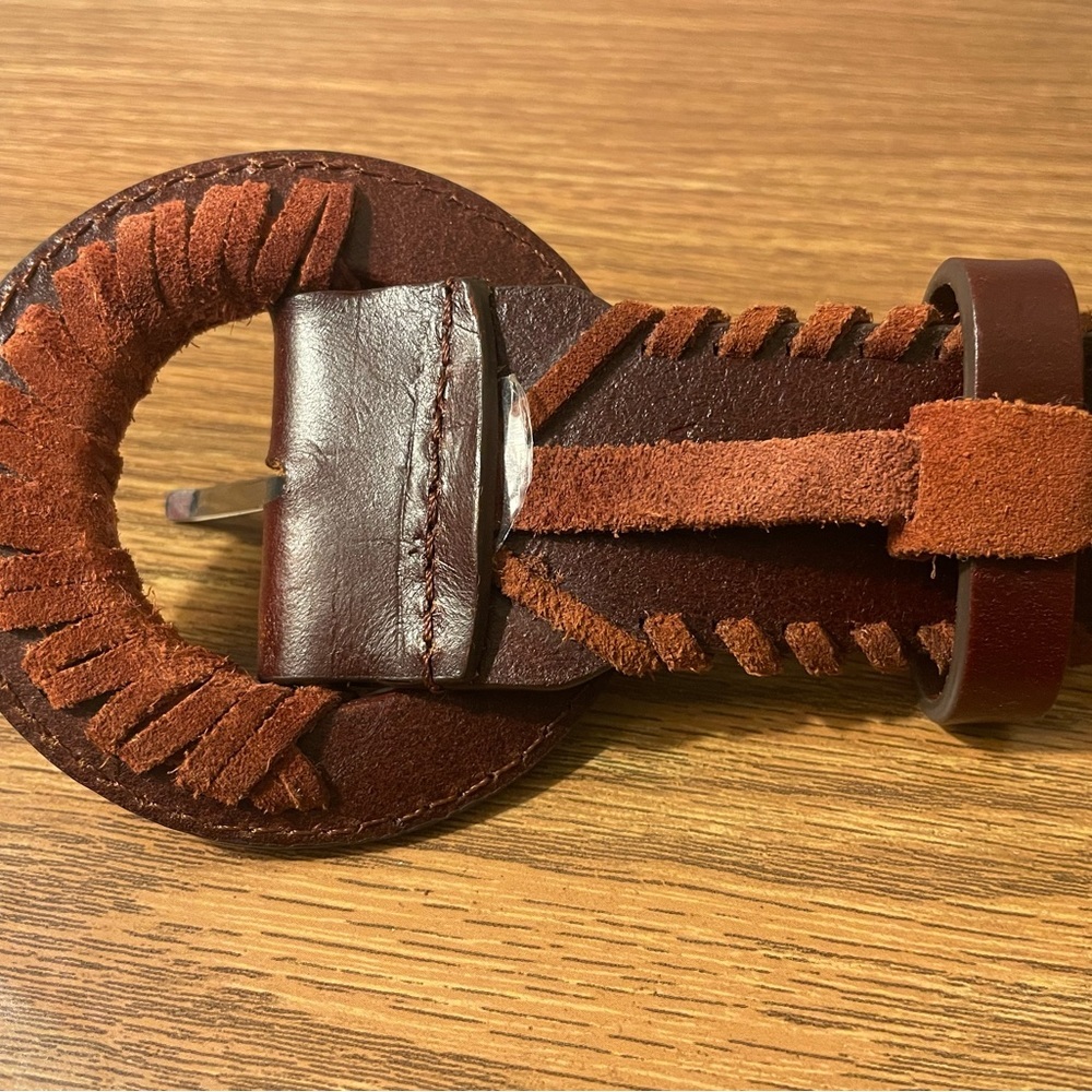 Rebecca Minkoff Burgundy Calf Leather Napa Stitched Belt 36” - Picture 7 of 7